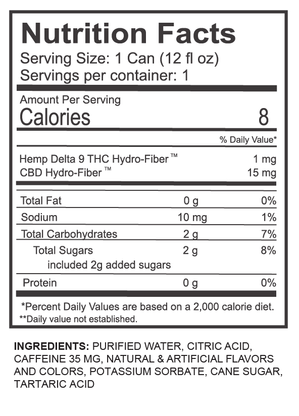 Nutrition facts and ingredients for Sparkling Grapefruit by Squared Energy