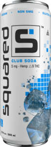 12 ounce sleek aluminum can of Club Soda by Squared